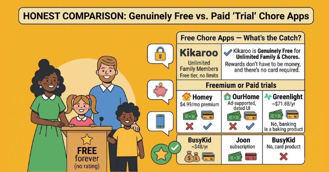 Free chore apps for families compared by cost and features