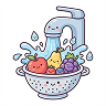 Wash fruits and vegetables