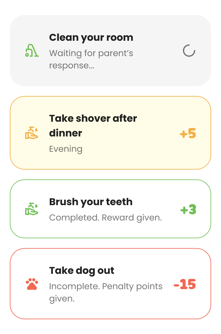 Tracking child progress with chore tracker app dashboard