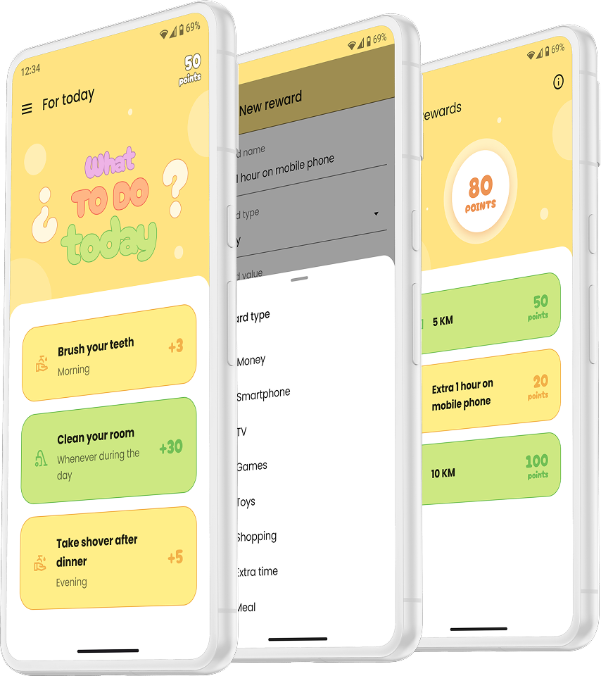 Parenting app Kikaroo interface illustration